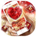 golden red luxury heart android application logo